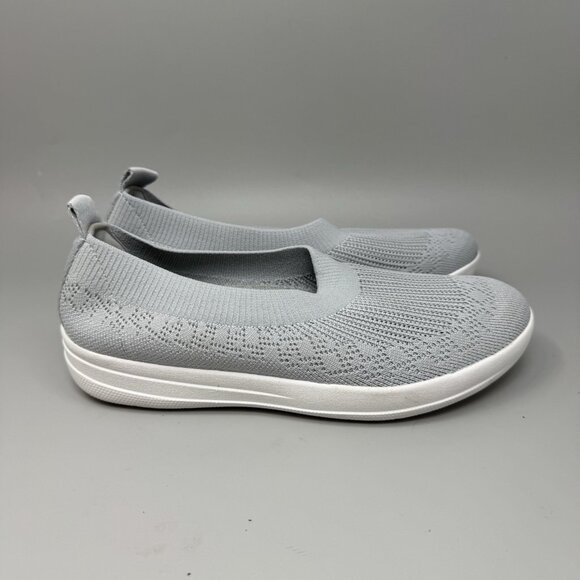 FitFlop UBERKNIT Slip On Ballet Flat Gray Blue Size 9...
